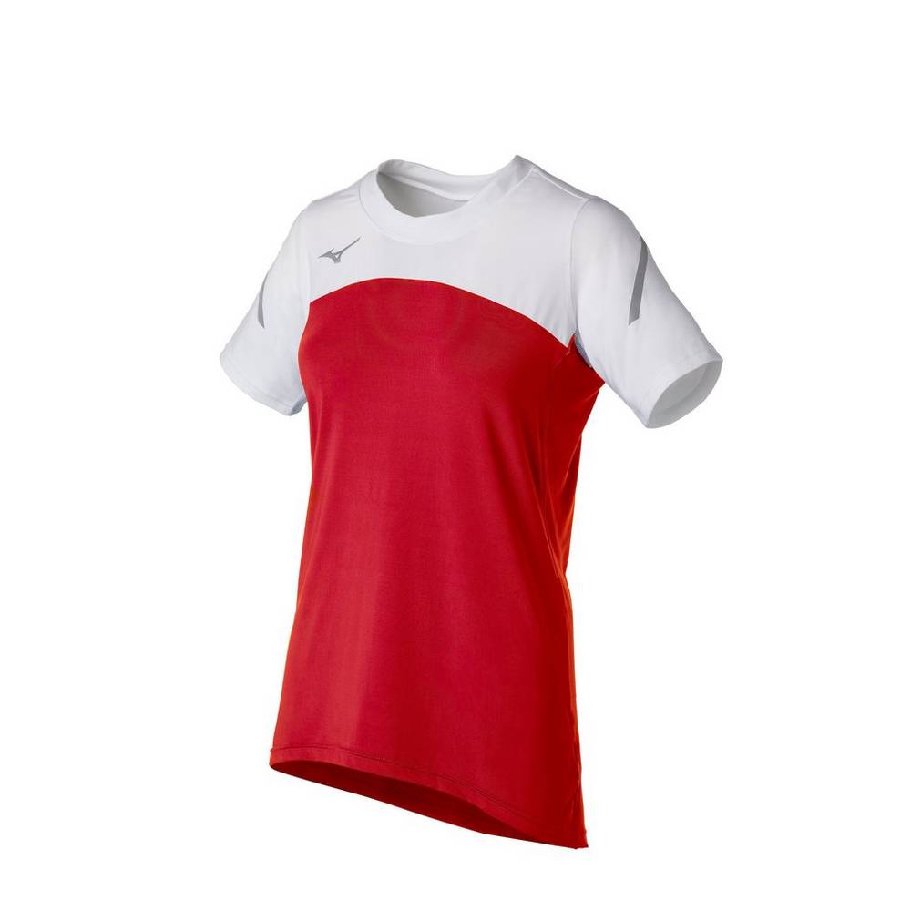 Jersey Mizuno Techno VII Short Sleeve Para Mujer Rojos/Blancos 2409578-PX